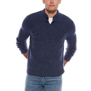 Autumn Cashmere Mens Italian Boucle Pullover, Blue